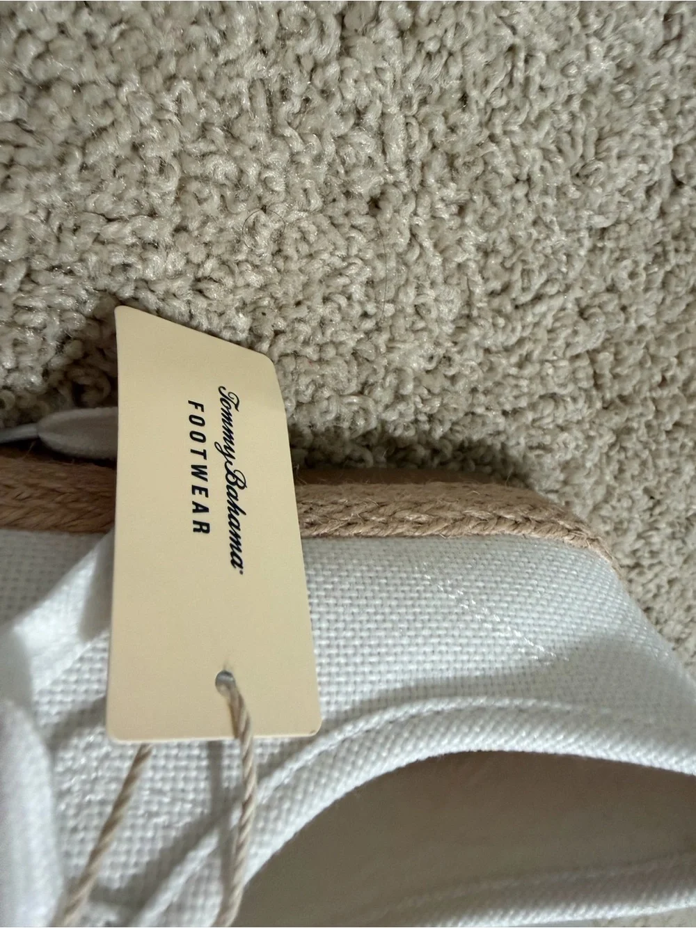 Tommy Bahama White Canvas Espadrille Sneakers with Rope Trim